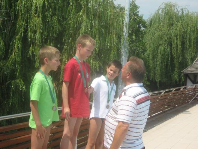 Mészáros Dániel 50 m mellúszás 1. hely